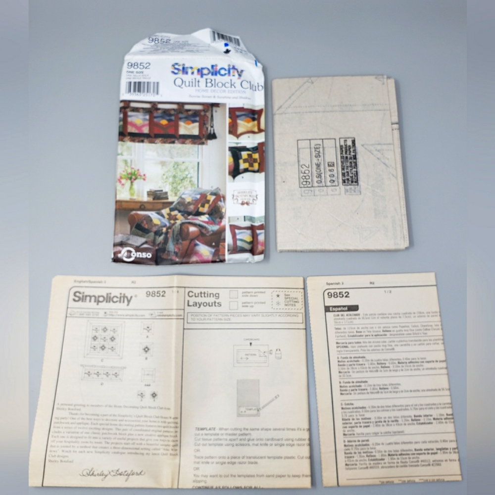 Simplicity Quilting Home Decor Sewing Pattern
